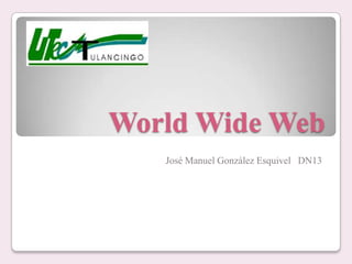 World Wide Web
   José Manuel González Esquivel DN13
 