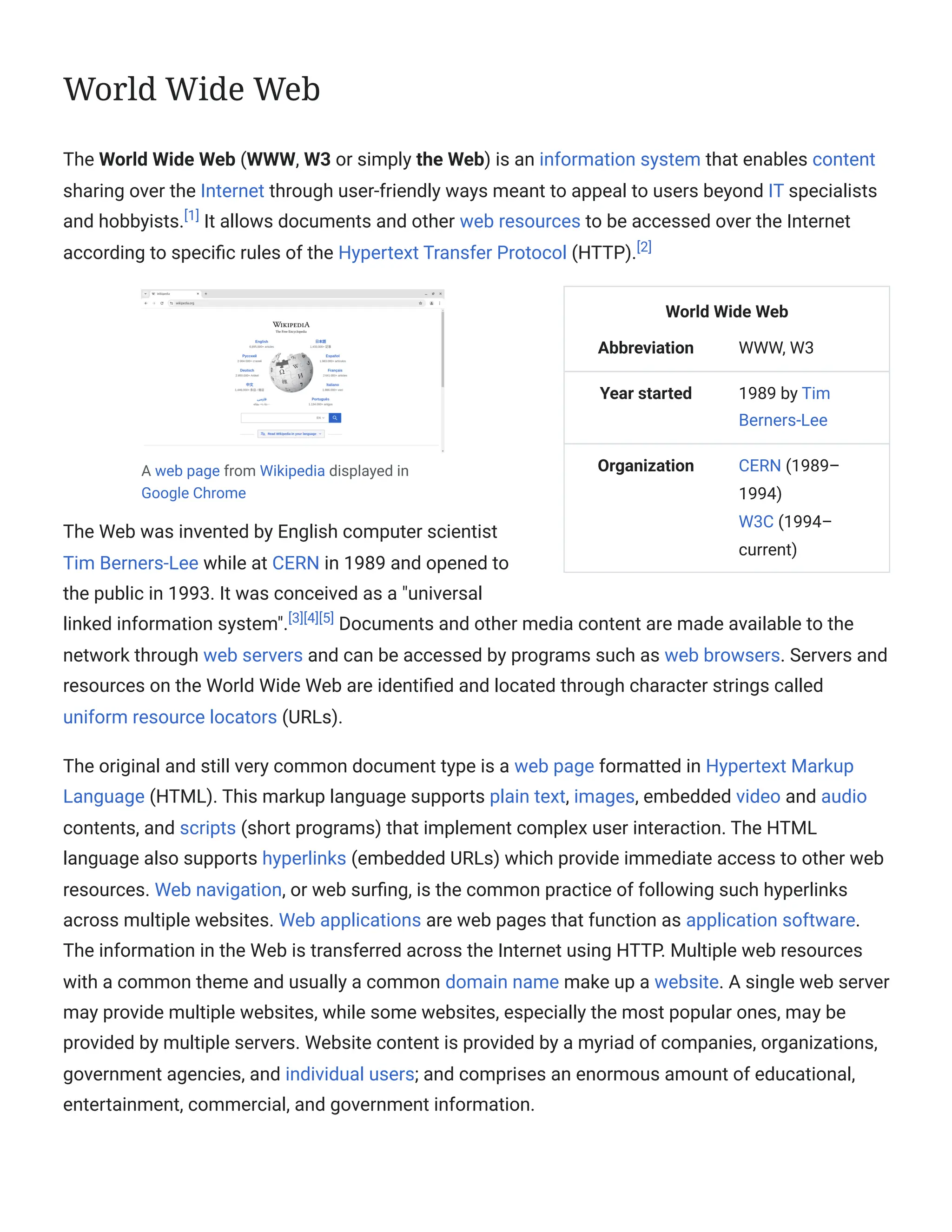 World Wide Web - wikipedia.pdf. in Living in IT Era | PDF