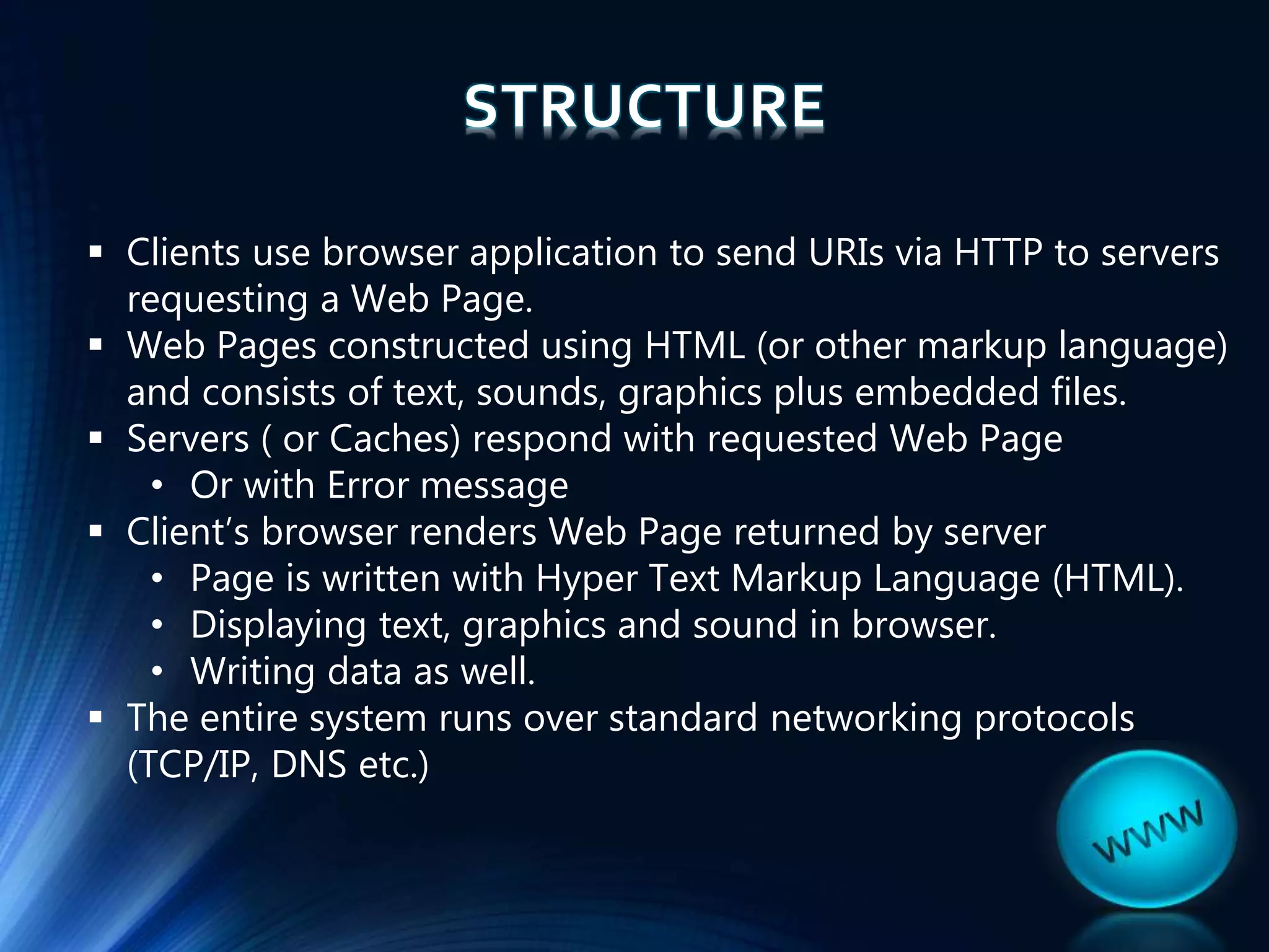 World wide web ppt | PPTX | Web Design and HTML | Internet