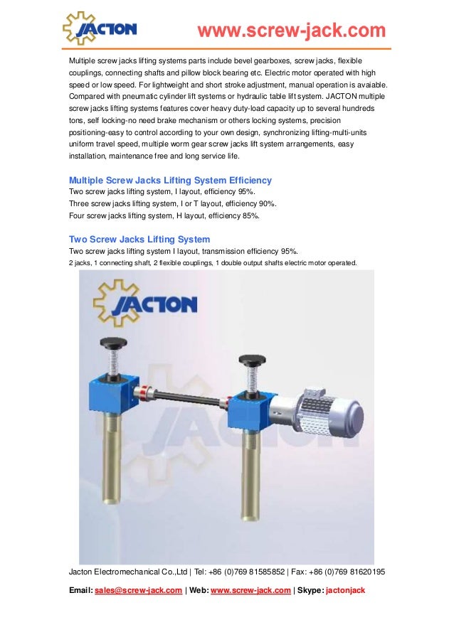 Worm drive lift system, multiple screw jacks lift table, screw jacks