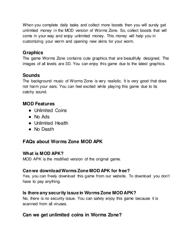 64 Mod Apk Game Worms Zone  Free