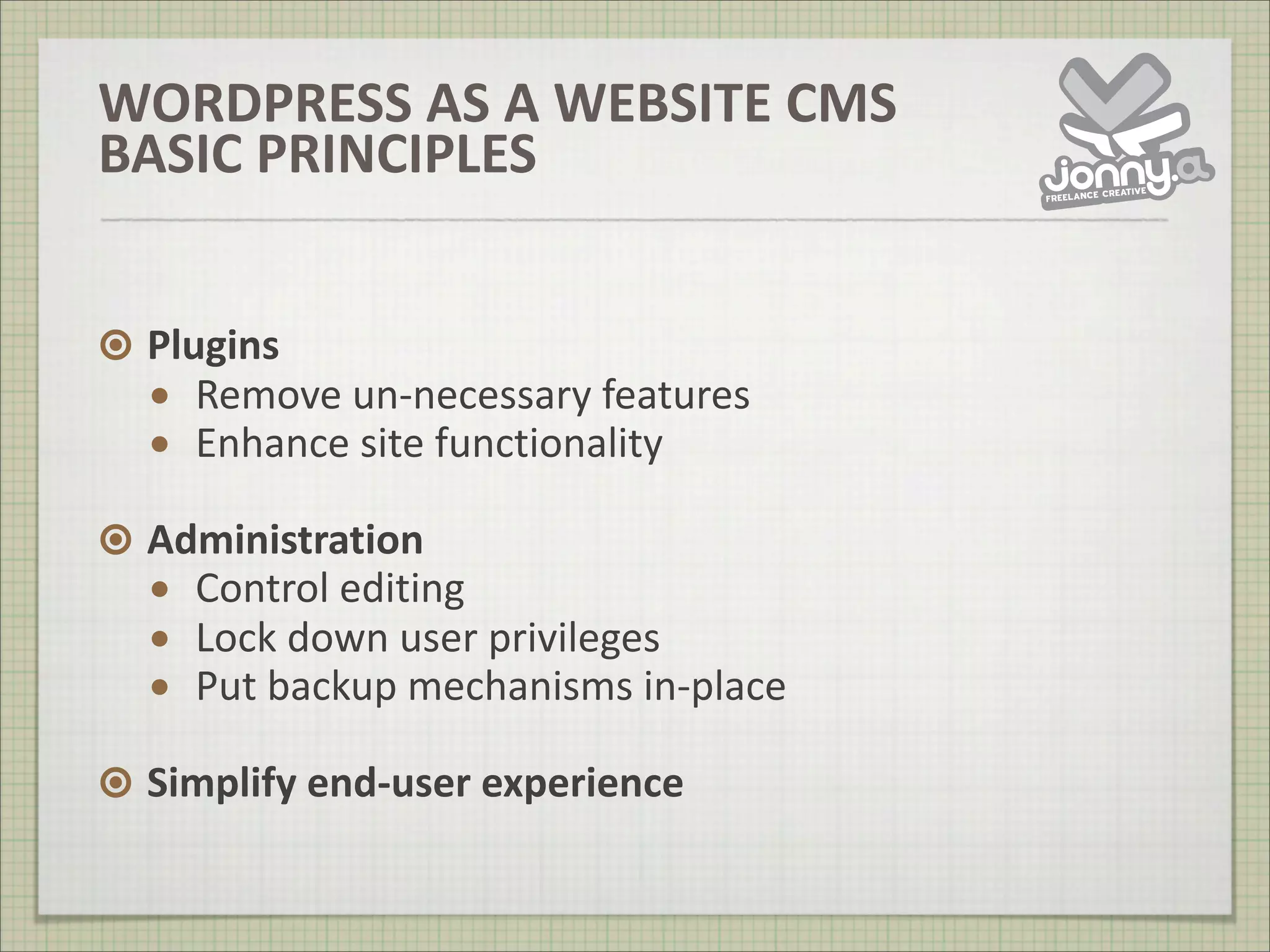 WordPress Is Not A Blog from WordCamp UK 2008
