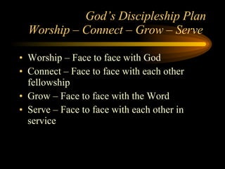 God’s Discipleship Plan Worship – Connect – Grow – Serve  ,[object Object],[object Object],[object Object],[object Object]
