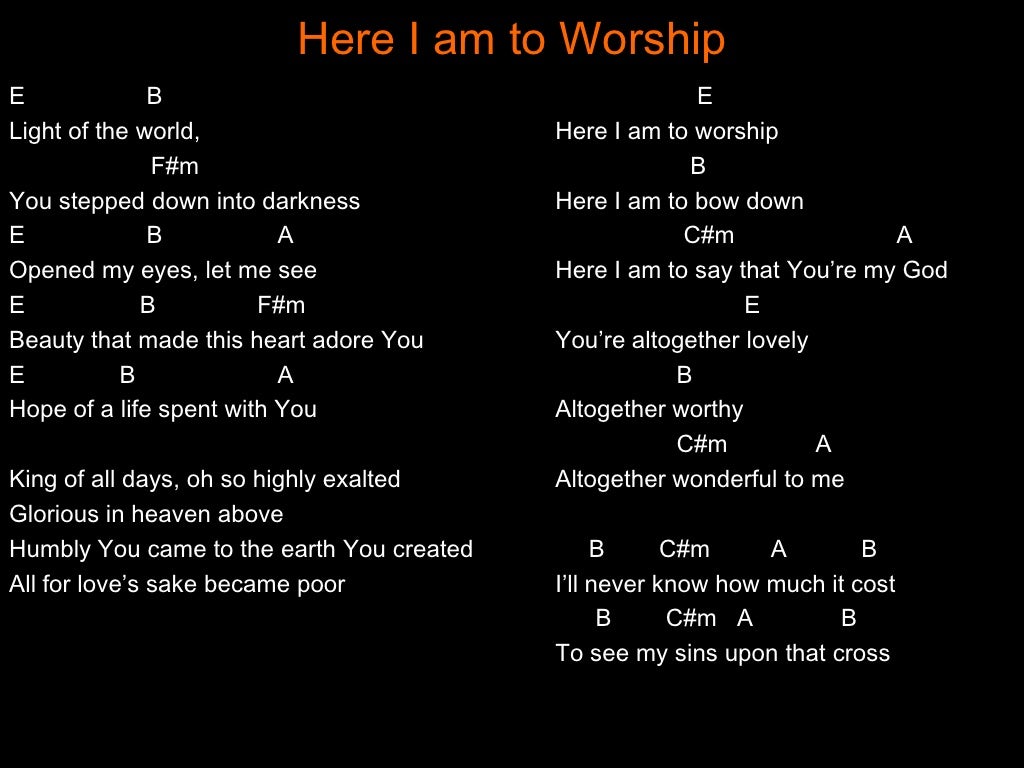 Worship lead sheets