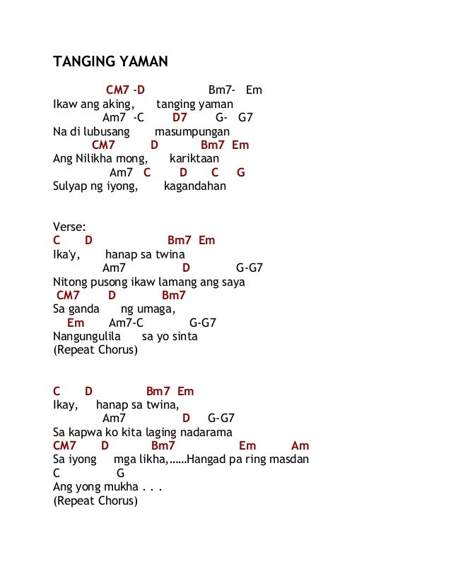 langit ang aking nadarama lyrics chords