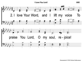 2-1 I Love You Lord I Love You Lord 668
 