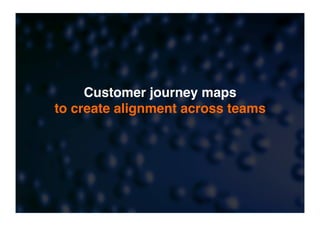 Customer journey maps 
to create alignment across teams
 