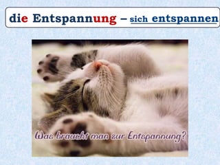 die Entspannung – ______________sich entspannen
 