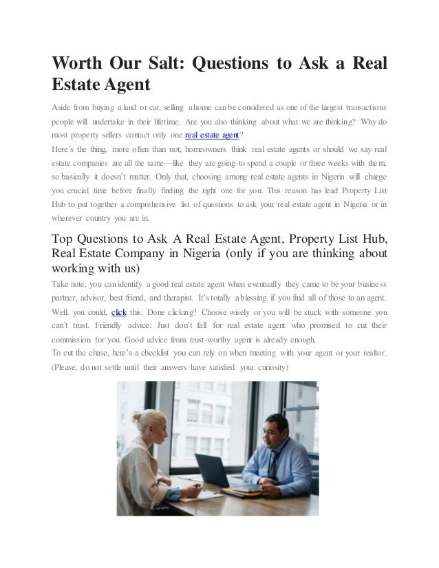 Real Estate Agent Questions to Ask Property List Hub