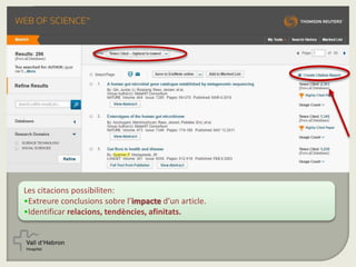 Les citacions possibiliten:
•Extreure conclusions sobre l’impacte d’un article.
•Identificar relacions, tendències, afinitats.
 