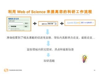 39
利用 Web of Science 来提高您的科研工作流程
 