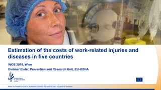 Safety and health at work is everyone’s concern. It’s good for you. It’s good for business.
Estimation of the costs of work-related injuries and
diseases in five countries
WOS 2019, Wien
Dietmar Elsler, Prevention and Research Unit, EU-OSHA
 