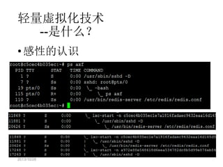 轻量虚拟化技术
--是什么？
• 感性的认识

2013/10/28

 