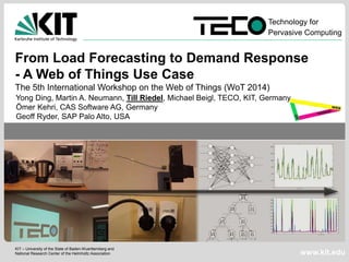 Technology for 
Pervasive Computing 
From Load Forecasting to Demand Response 
- A Web of Things Use Case 
The 5th Interna...