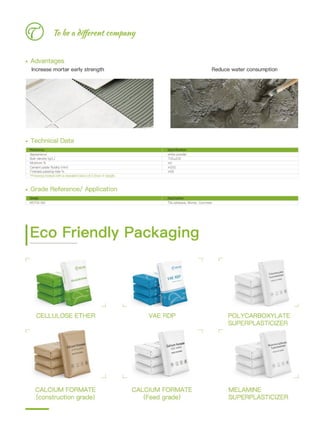 WOTAI Products:cellulose ethers, RDP, PP fibres, Superplasticizer | PDF
