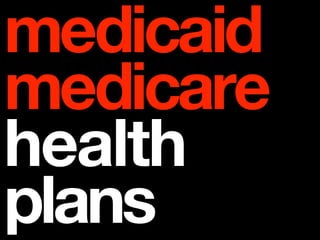 medicaid
medicare
health
plans
 