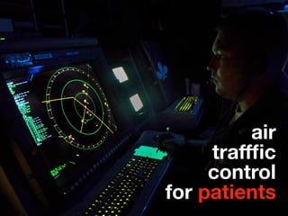 air
     traffﬁc
     control
for patients
 
