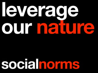leverage
our nature
socialnorms
 