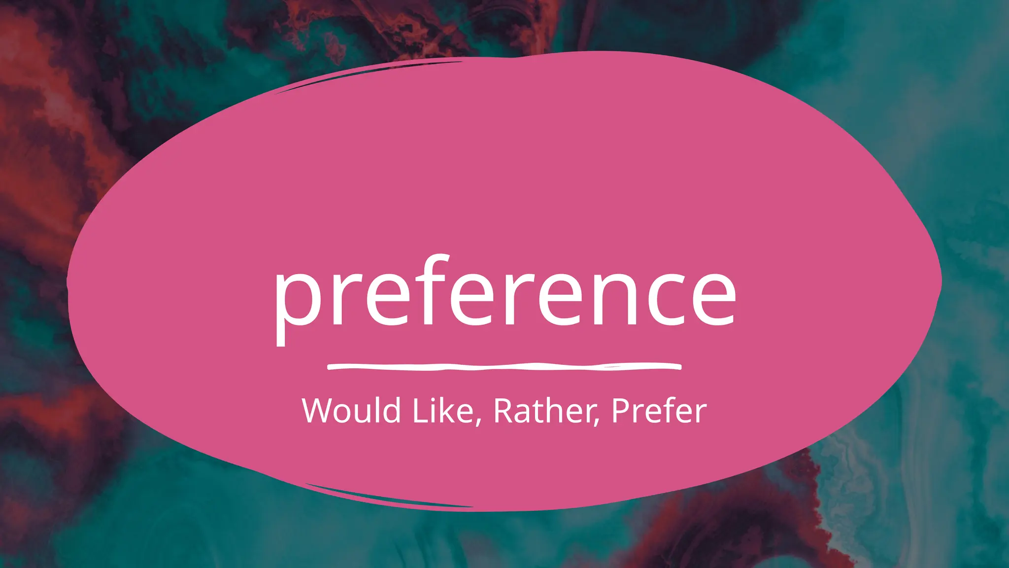 preference
Would Like, Rather, Prefer
 