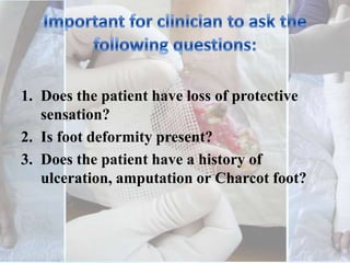  Minor trauma (were detected in more than  63% of all ulcer.) DFU : Diabetic Foot UlcerLEA : Lower Extremity Amputation