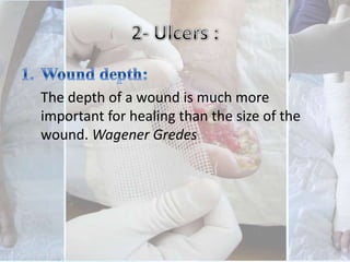 1- DeformityOne must examine the foot for bony prominences and deformities. It is important to determine if a deformity is rigid or flexible as rigid deformities are often more difficult to accommodate conservatively and may need surgery.