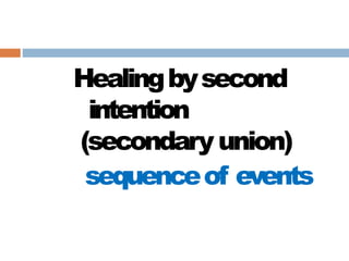 Healingbysecond
intention
(secondary union)
sequenceof events
 