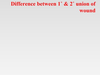 Difference between 1˚ & 2˚ union of
wound
 