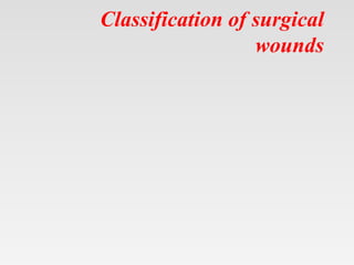 Classification of surgical
wounds
 