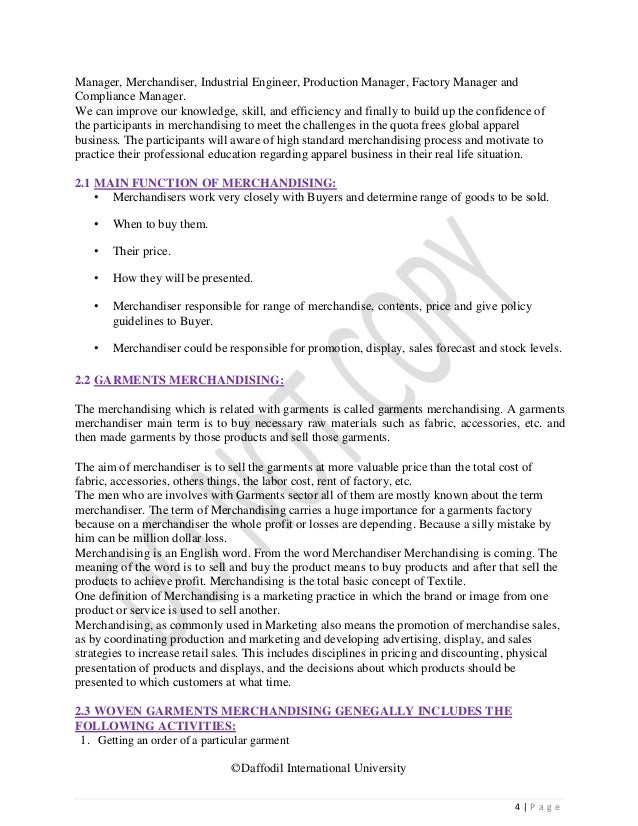 Woven garments merchandising