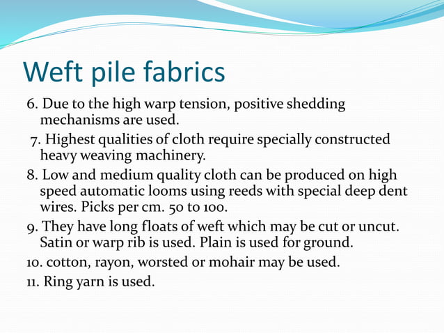 Woven pile fabric by Shilpi Akhter.asssistant professor(BUTex) | PPTX ...