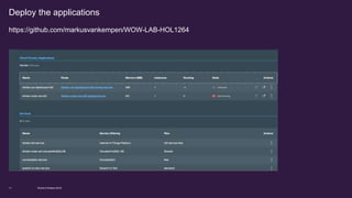 World of Watson 201611
Deploy the applications
https://github.com/markusvankempen/WOW-LAB-HOL1264
 