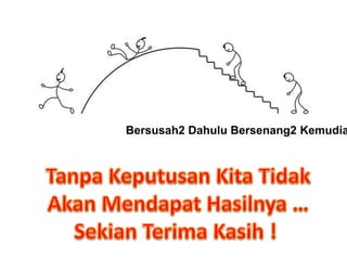 Bersusah2 Dahulu Bersenang2 Kemudia
 