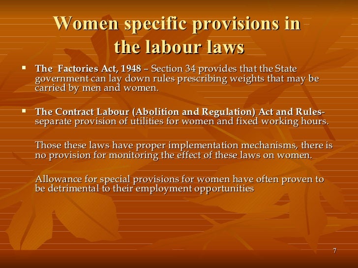 Women's welfare & legal provisions