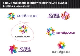 A NAME AND BRAND IDENTITY TO INSPIRE AND ENGAGE
Creating a logo concept
 