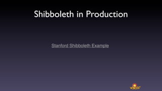 Shibboleth in Production


    Stanford Shibboleth Example
 