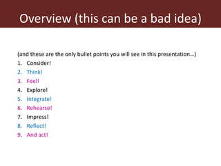 Getting to ‘WOW’: Nine steps to improve your public speaking and presenting and get your research into use