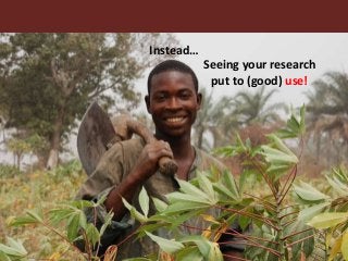 Getting to ‘WOW’: Nine steps to improve your public speaking and presenting and get your research into use