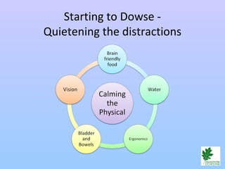 Starting to Dowse -
Quietening the distractions
 