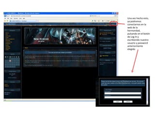 Una vez hecho esto, ya podremos conectarnos en la web de la hermandad, pulsando en el botón de Log In y escribiendo nuestro usuario y password anteriormente elegido 