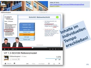 (35)
HSW, VIT 2013,
http://www.youtube.com/user/HSWeserbergland/feed,
Stand 3.3.2014
 