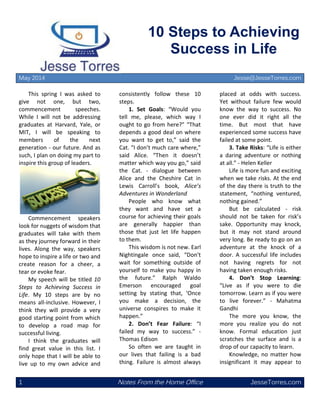 10 Steps to Achieving Success in Life | PDF