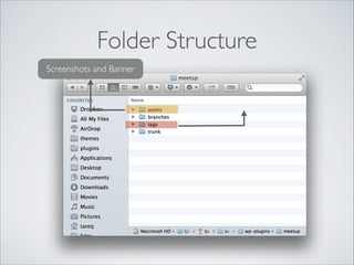 Folder Structure
Screenshots and Banner
 