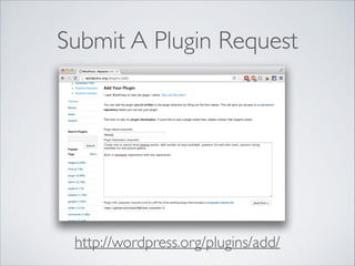 Submit A Plugin Request
http://wordpress.org/plugins/add/
 