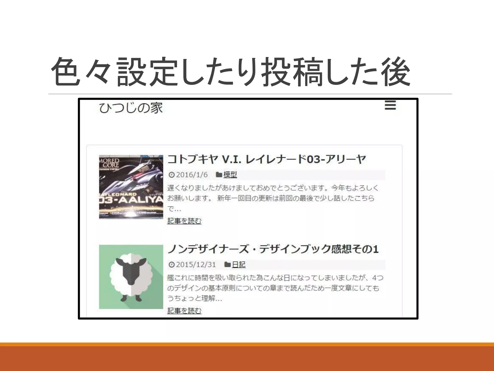 色々設定したり投稿した後
 