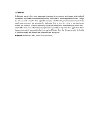 Measuring Institutional Performance: Can governance indices help? | PDF