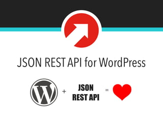 JSON REST API for WordPress 
@tlovett12 
+ JSON 
REST API 
= 
 