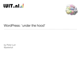 WordPress: ‘under the hood’




by Peter Luit
@peterluit
 