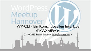 WP-CLI ?
WP-CLI ( WordPress - Command Line Interface) ist ein Programm, mit dem man
Wordpress per Kommandozeile bedienen kann.	

!

Warum braucht man das?	

- Admins sind gewohnt mit der Tastatur zu arbeiten	

- Mit der Tastatur ist man in der Regel schneller als in einem Webinterface 	

- Mit Kommandos kann man Aufgaben automatisieren	


 