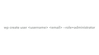 wp create user <username> <email> --role=administrator
 