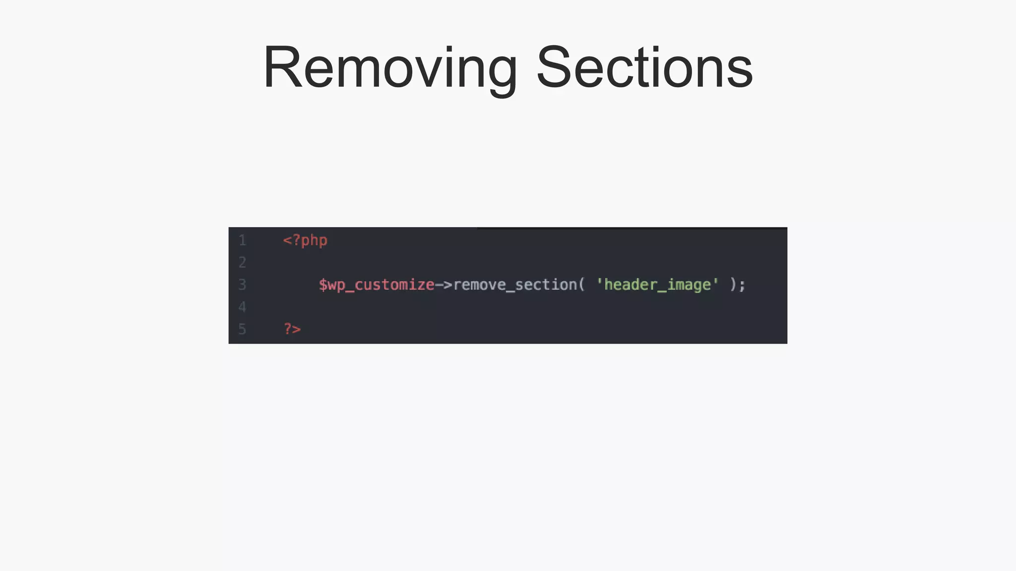 Removing Sections
 
